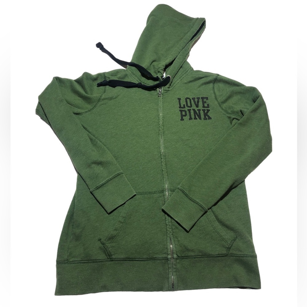 VS Pink Hooded Zip-Up Size Small Vintage